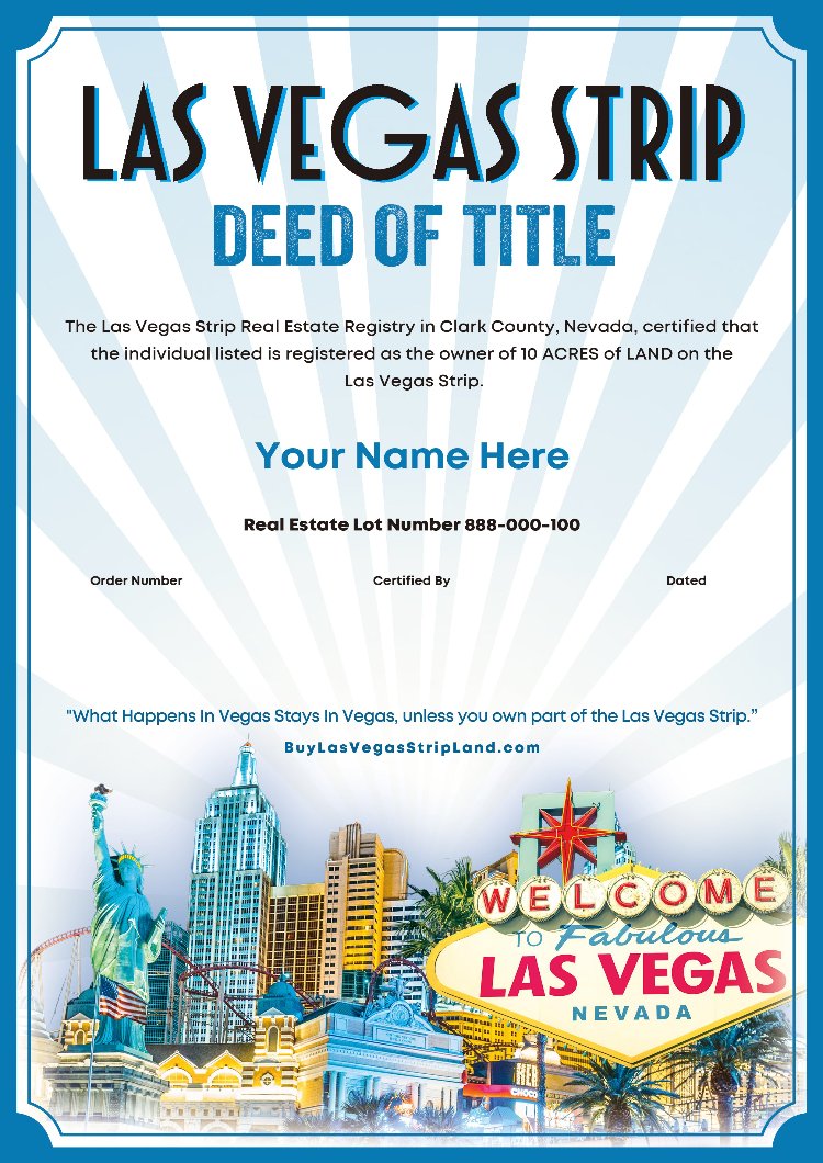 Las Vegas Strip Land – Registered on Blockchain